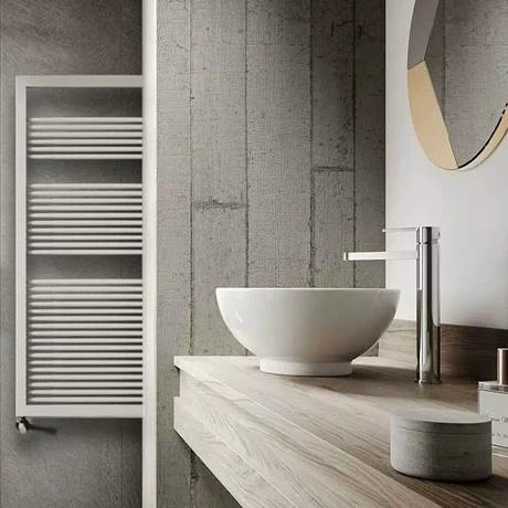 Asquiths Bathrooms Asquiths Mineral White H1200 X W500mm Round Tube Vertical Radiator - HEA0101 2 Asquiths Bathrooms Asquiths Mineral White H1200 X W500mm Round Tube Vertical Radiator - HEA0101 - Image 2