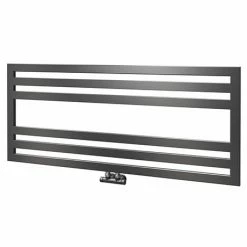 Asquiths Bathrooms Asquiths Mineral Anthracite H500 X W1200mm Flat Tube Horizontal Radiator - HEB3106