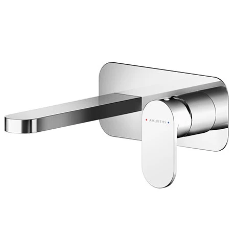 Asquiths Bathrooms Asquiths Solitude Wall Mounted Basin Mixer (2TH) With Backplate - TAB5113 1 Asquiths Bathrooms Asquiths Solitude Wall Mounted Basin Mixer (2TH) With Backplate - TAB5113