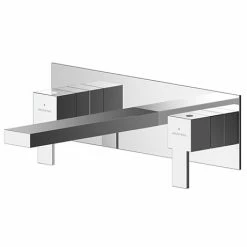 Asquiths Bathrooms Asquiths Revival Wall Mounted Basin Mixer (3TH) With Backplate - TAC5115