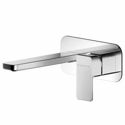 Asquiths Bathrooms Asquiths Tranquil Wall Mounted Basin Mixer (2TH) With Backplate - TAD5113