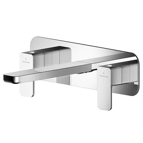 Asquiths Bathrooms Asquiths Tranquil Wall Mounted Basin Mixer (3TH) With Backplate - TAD5115 1 Asquiths Bathrooms Asquiths Tranquil Wall Mounted Basin Mixer (3TH) With Backplate - TAD5115