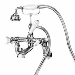 Asquiths Bathrooms Asquiths Restore Crosshead Wall Mounted Bath Shower Mixer With Shower Kit - TAE5324
