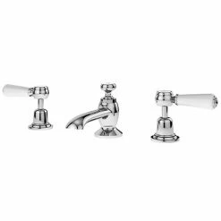 Asquiths Bathrooms Asquiths Restore Lever 3TH Deck Basin Mixer With Pop-up Waste - TAF5317